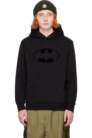Moncler Pull à capuche noir à image floquée - Batman