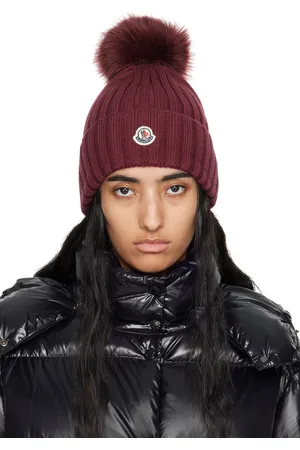 Moncler Bonnet bourgogne à pompon