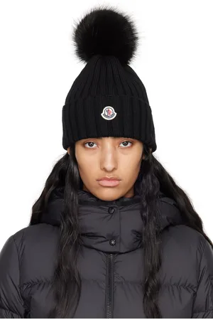Moncler Bonnet noir à pompon