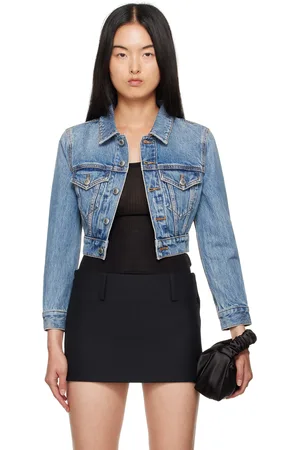 Alexander Wang Blouson écourté bleu en denim