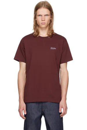 A.P.C. T-shirt bourgogne à logos imprimés