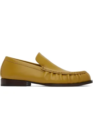 DRIES VAN NOTEN Flâneurs jaunes en cuir
