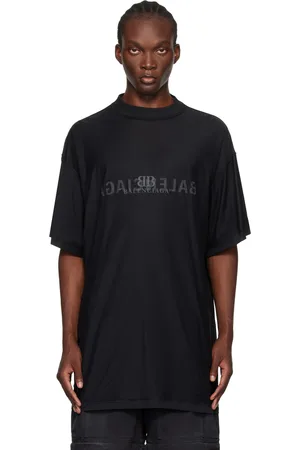 Balenciaga T-shirt noir à logo inversé modifié