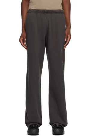 Les Tien Pantalon de survêtement gris en molleton épais à revers prolongés