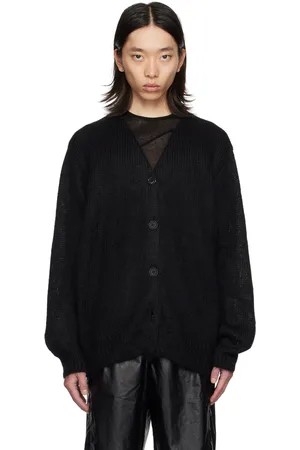 lesugiatelier Cardigan surdimensionné noir en mohair
