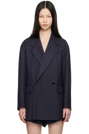 Bottega Veneta Veston bleu marine en laine