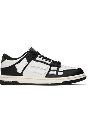 AMIRI Baskets basses noir et blanc à appliqués Skel Top