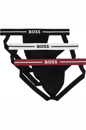 HUGO BOSS Ensemble de trois suspensoirs noirs à logo en jacquard