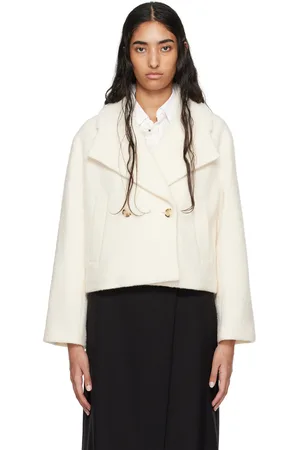 HUGO BOSS Manteau blanc cassé en laine