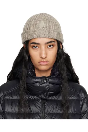 Moncler Bonnet taupe en laine vierge
