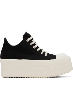 Rick Owens Baskets basses noires à plateforme - Porterville