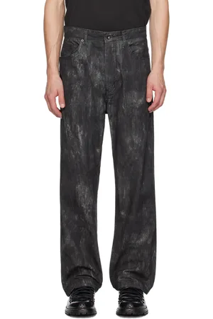 ENGINEERED GARMENTS Jean décontracté noir à effet usé imprimé