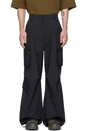 JUUN.J Pantalon cargo noir à nervures