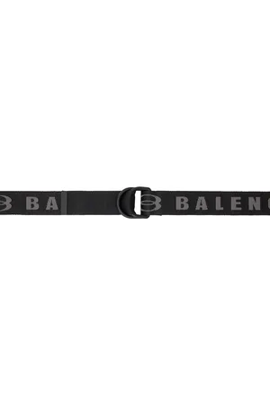 Balenciaga Ceinture noir et gris à ferrures semi-circulaires