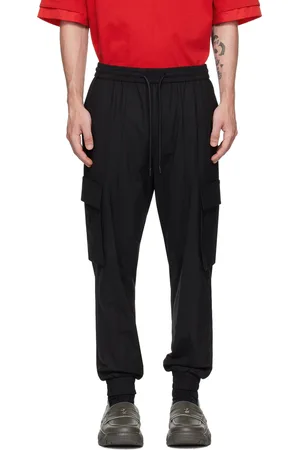 JUUN.J Pantalon cargo noir à cordon coulissant