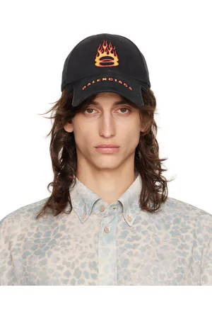 Balenciaga Casquette noire à logos Burning Unity