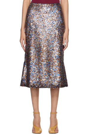 DRIES VAN NOTEN Jupe midi multicolore à paillettes