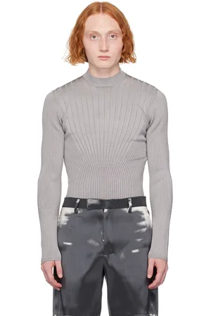 MUGLER Pull ajusté gris