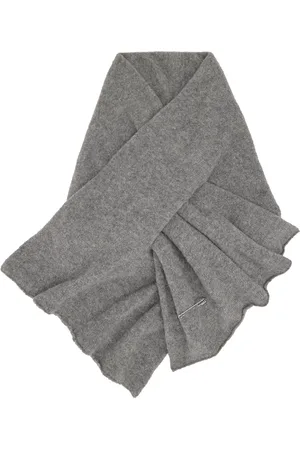DRIES VAN NOTEN Écharpe grise en tricot
