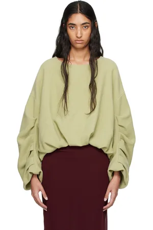 DRIES VAN NOTEN Pull drapé vert