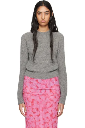 DRIES VAN NOTEN Pull gris en alpaga