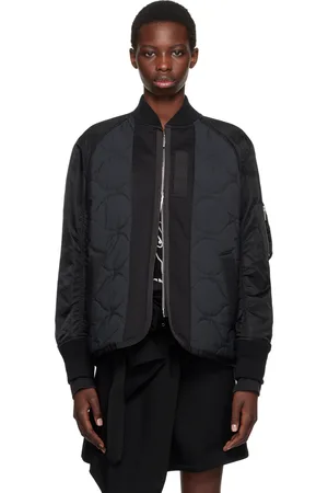 SACAI Blouson aviateur matelassé noir et bleu marine