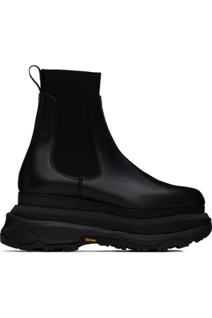 SACAI Bottes chelsea noires à plateforme