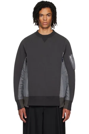 SACAI Pull molletonné rembourré gris