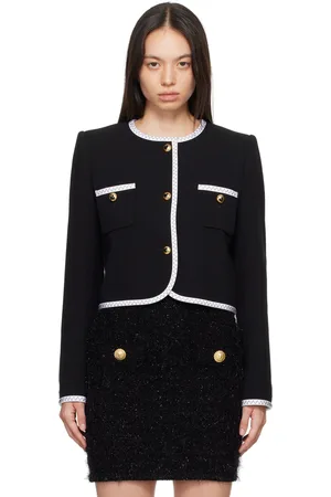 Moschino Blouson noir à boutons dorés à ornement en forme de cœur