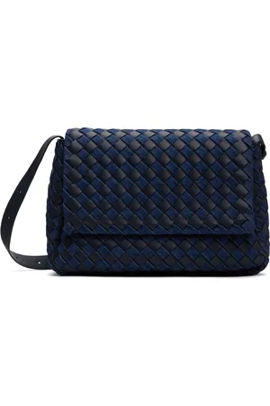 Bottega Veneta Grand sac messager Cobble bleu marine et indigo