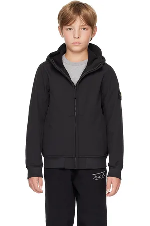Stone Island Enfant | Blouson noir à écusson à logo