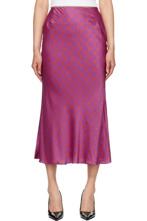 Marine Serre Jupe midi mauve à motif à logos