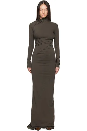 OTTOLINGER Robe longue brune à assemblage torsadé