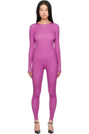 Marine Serre Combinaison mauve à motif à logos
