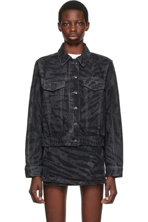 Ganni Blouson Lazer noir en denim