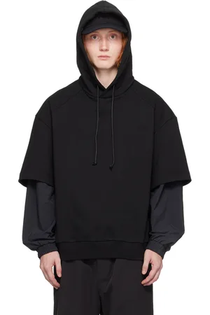 JUUN.J Pull à capuche étagé noir