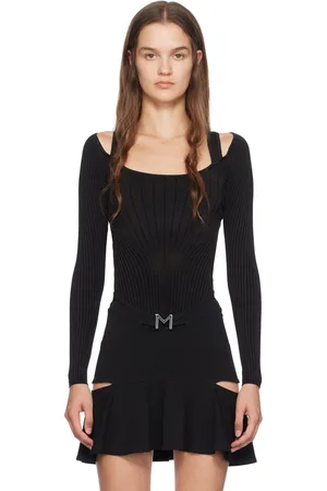 MUGLER Justaucorps ajusté noir
