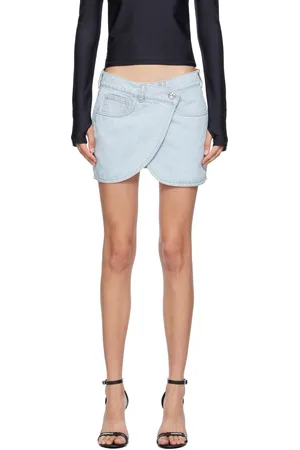 COPERNI Minijupe portefeuille bleue en denim