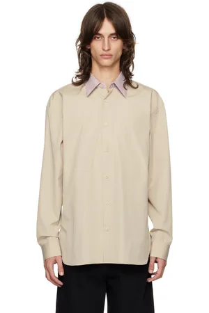 DRIES VAN NOTEN Chemise décontractée beige et mauve