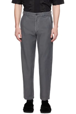 DRIES VAN NOTEN Pantalon gris en denim à quatre poches