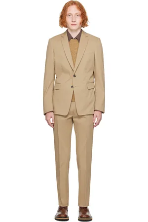 DRIES VAN NOTEN Complet brun clair à simple boutonnage