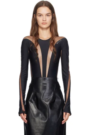 MUGLER Justaucorps moulant noir