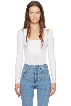 MUGLER Justaucorps ajusté blanc cassé