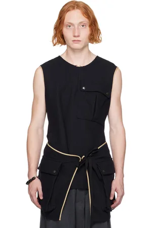 DRIES VAN NOTEN Haut étagé bleu marine
