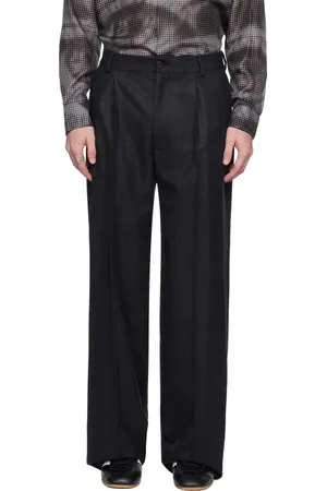 DRIES VAN NOTEN Pantalon gris à plis