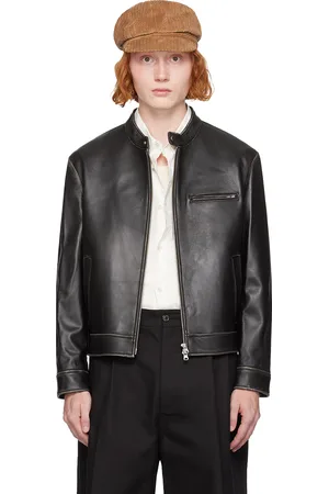 DUNST Blouson motard brun en cuir