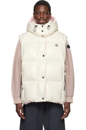 Moncler Veste Luzule blanc cassé rembourrée en duvet
