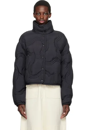 Moncler Blouson écourté Beryl bleu marine rembourré en duvet