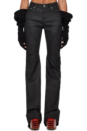 Rick Owens Jean semi-évasé noir à panneaux asymétriques - Porterville