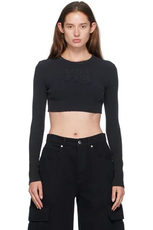 Alexander Wang T-shirt à manches longues noir à col ras du cou